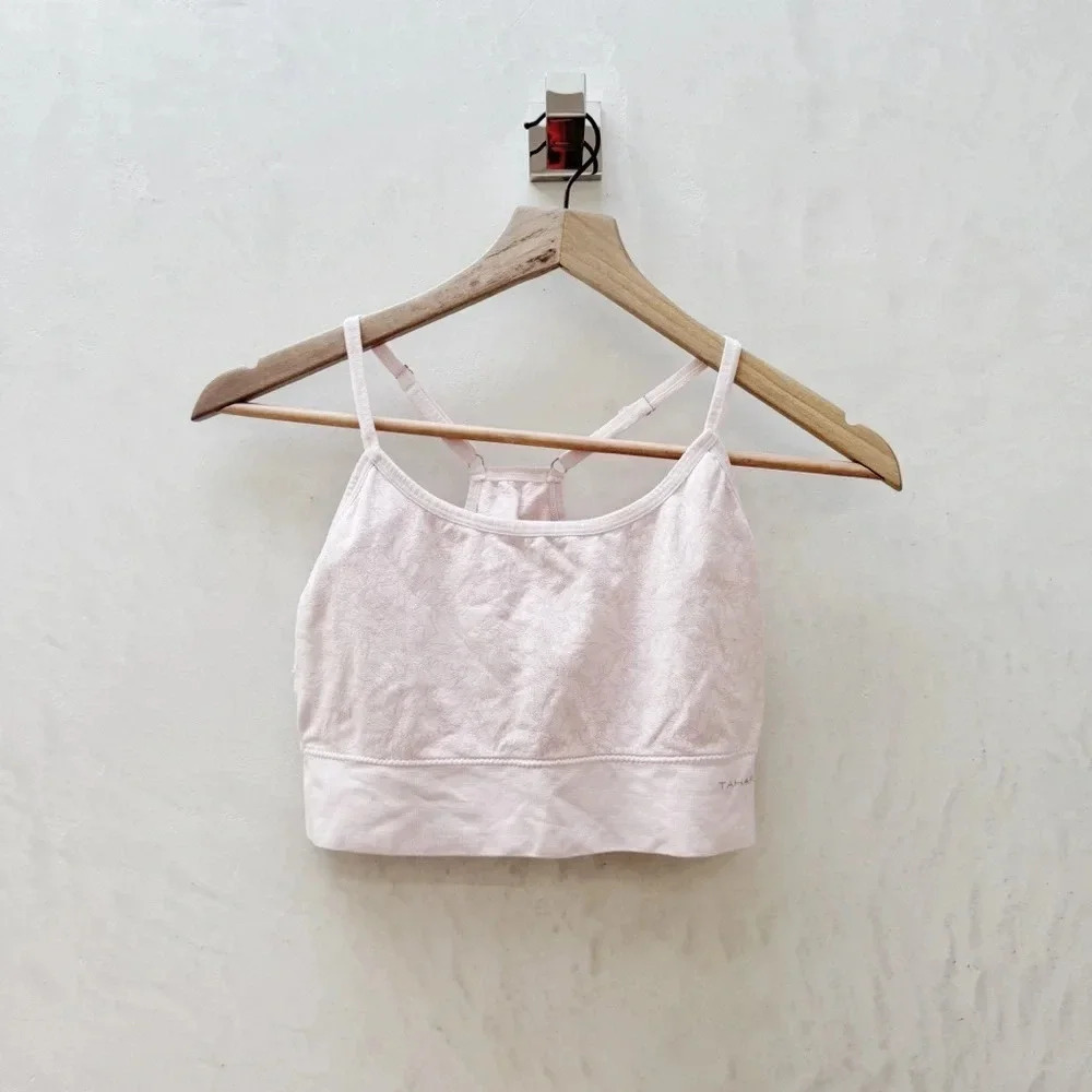 Tahari || Sports Bra Baby Pink Floral XL